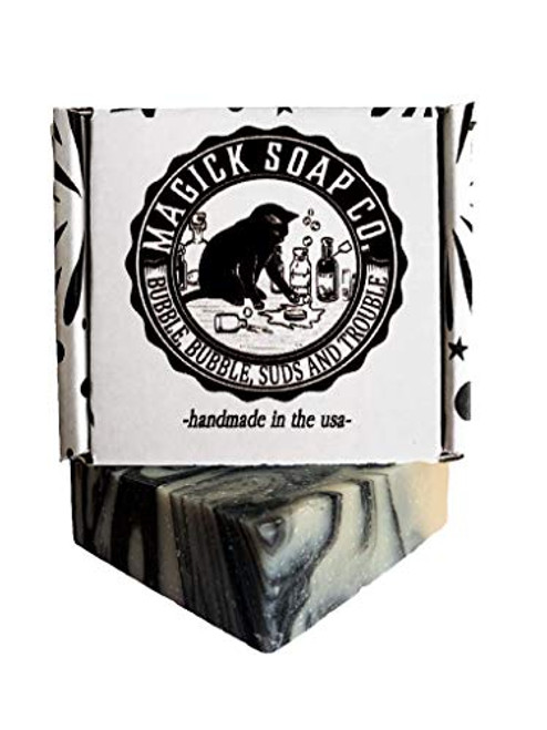 Natural- Charcoal Soap Bar for Face and Body- Blended with Activated Charcoal- Patchouli Scented Cleansing Bar- Unisex Natural Soap- Cruelty Free Blac