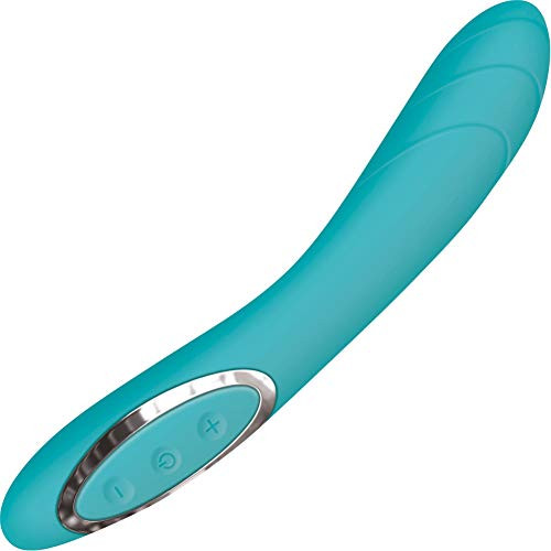 Adam and Eve G-Gasm Curve Vibrator  Teal - Rechargeable and Waterproof Silicone G-Spot Vibrator with 36 Vibration Modes - 8-25 Total Length  5 Insertabl