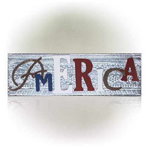 Alpine Corporation IAR162 Alpine Wood and Metal America Wall Décor  Multicolor Alpine Corporation IAR162 Alpine Wood and Metal America Wall Décor  Multicolor