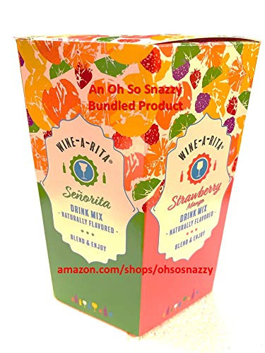 WINE-A-RITA Mix It Up Drink Mix - 5 Flavor Variety Packets -Peach Bellini  Blueberry Pomegranate  Pina Colada  Senorita  and Strawberry Mango-