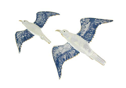 Chesapeake Bay Ltd Set of 2 Metal Flying Seagulls Wall Art Nautical Hanging Home Decor Bird Plaques