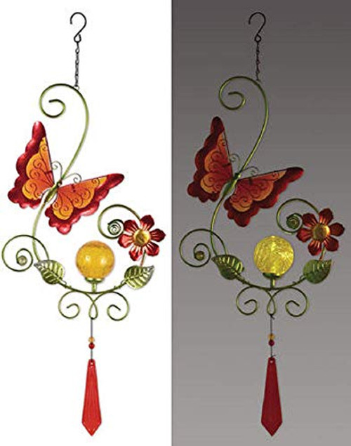 Sunset Vista 93459 Butterfly Hanging Solar  32-inch high  Multicolor