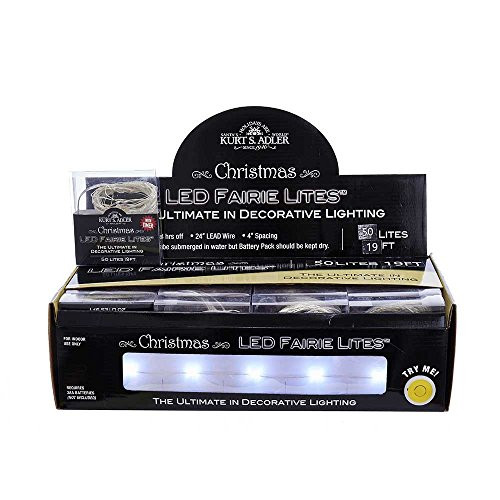 Kurt Adler Battery-Operated 50 Cool White LED Fairie Lights