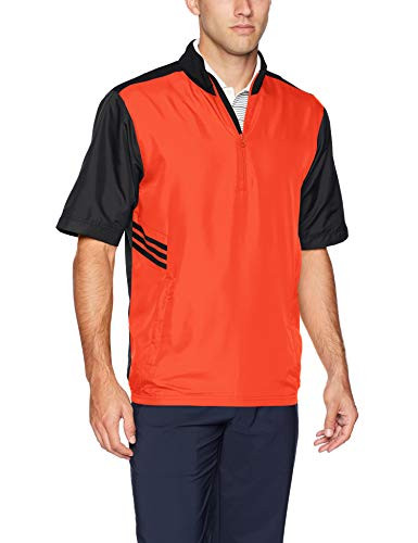 adidas Golf Mens Club Short Sleeve Wind Jacket  Red  X-Large