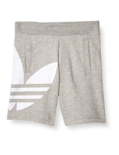 adidas Originals Boys Big Trefoil Shorts  Medium Grey Heather-White  X-Large