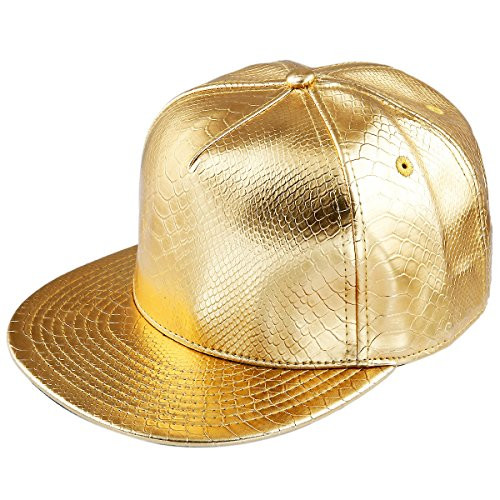 Samtree Unisex Snapback Hats Adjustable Hip Hop Flat Brim Baseball Cap -01-Gold-