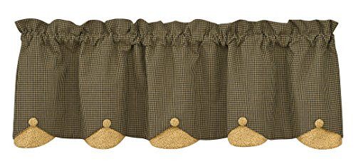Park Designs Country Star Lined Scalloped Valance, 60 x 15"