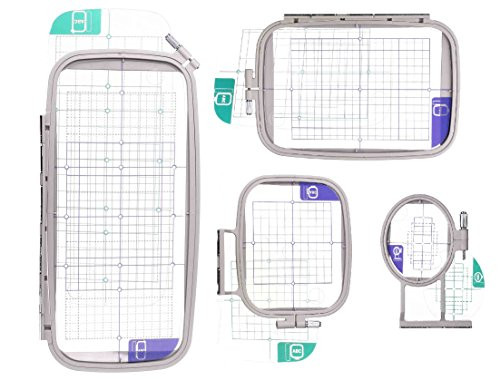 Embroidery Machine Hoop SET w/ Placement Grids for Brother PE-750D, PE-770, PE-780D, Innovis 1250D, PC-6500, PC-8200, PC-8500 And Babylock Ellure, Emore and Esante Embroidery Machine Hoop SET w/ Placement Grids for Brother PE-750D, PE-770, PE-780D, Innovis 1250D, PC-6500, PC-8200, PC-8500 And Babylock Ellure, Emore and Esante