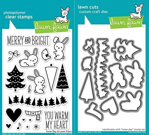 Lawn Fawn Snow Day Clear Photopolymer Stamps Bundle with Coordinating Lawn Cuts Dies LF723 LF724 Lawn Fawn Snow Day Clear Photopolymer Stamps Bundle with Coordinating Lawn Cuts Dies LF723 LF724