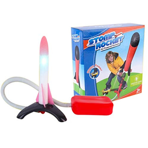 Wintico Air Rocket Toy - Toy Rocket Launcher - Air Powered Jump Rocket Toy Launcher - Foam Rockets Launcher - Outdoor Rocket Toy for Boys and Girls Ag