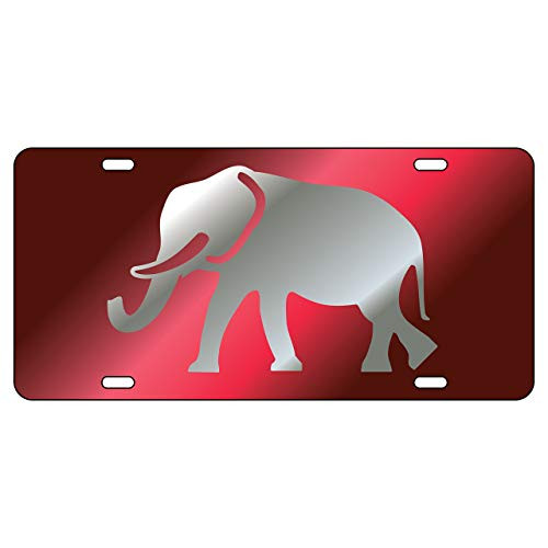 Alabama Crimson Tide Laser Cut Elephant License Plate Auto Tag  Made in the USA
