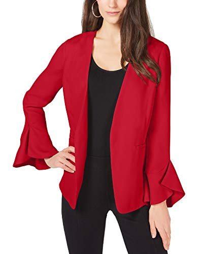 Alfani Womens Open Front Flutter Sleeves Jacket Red XXL