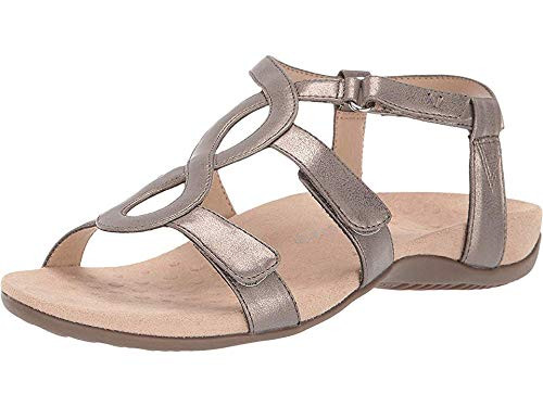 Vionic Womens Rest Jodie Sandal- Ladies Backstrap Sandals with Concealed Orthotic Arch Support Pewter 11 Medium US