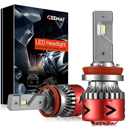 LED Headlight Bulb 6000K Cool White, GeeMai H11(H8,H9) LED Car Headlight Bulbs super bright 80W 12000 LM,Single Blister- 1 Year Warranty