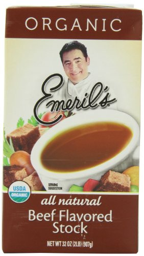 Emerils All Natural Organic Stock  Beef  32 Ounce -Pack of 6-
