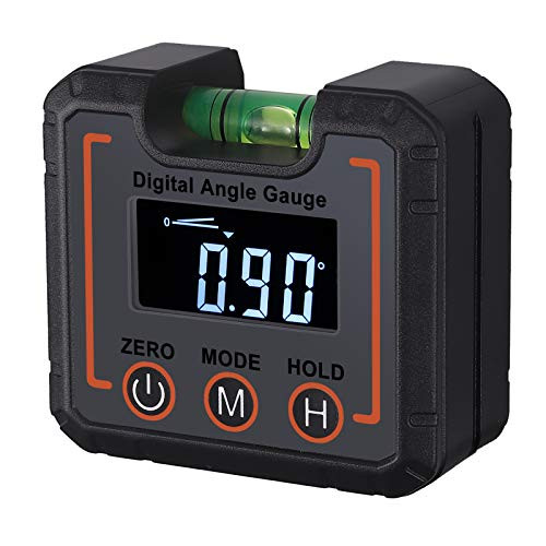 Justech Digital Level Angle Gauge Digital Angle Finder Inclinometer Bevel Box with VA LCD Display and Horizontal Bubble for Construction Carpenter Craft