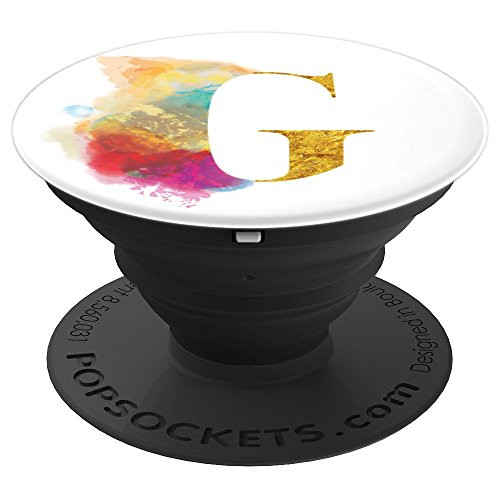MONOGRAM LETTER G phone GOLD MARBLE phone INITIAL G PopSockets Grip and Stand for Phones and Tablets