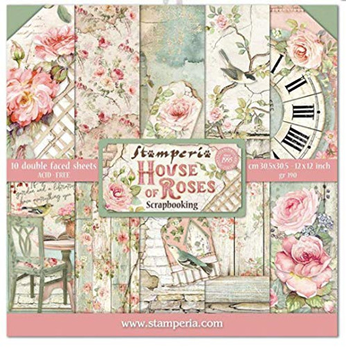 STAMPERIA INTERNATIONAL  KFT PAPER PAD 12X12 10PK HOUSE ROSE  30-5 x 30-5 -12 x 12-  Multicoloured
