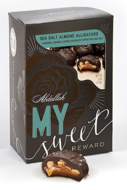 Abdallah Chocolates Sea Salt Almond Alligators In Dark Chocolate 6 oz- Abdallah Chocolates Sea Salt Almond Alligators In Dark Chocolate 6 oz-