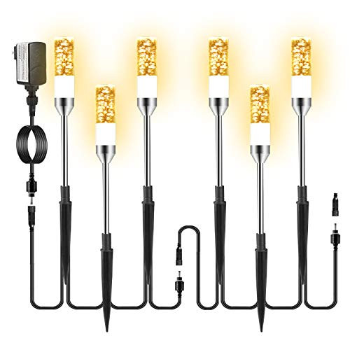ALOVECO LED Path Lights Outdoor  6-IN-1 Extendable LED Garden Pathway Lights Acrylic Bubble  IP67 Waterproof Low Voltage Landscape Lighting for Patio