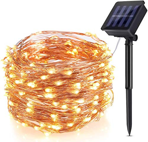 ALOVECO Solar String Lights Outdoor 72FT 200 LED Solar Powered Fairy Lights with 8 Lighting Modes Waterproof Decoration Copper Wire Lights for Patio ALOVECO Solar String Lights Outdoor 72FT 200 LED Solar Powered Fairy Lights with 8 Lighting Modes Waterproof Decoration Copper Wire Lights for Patio