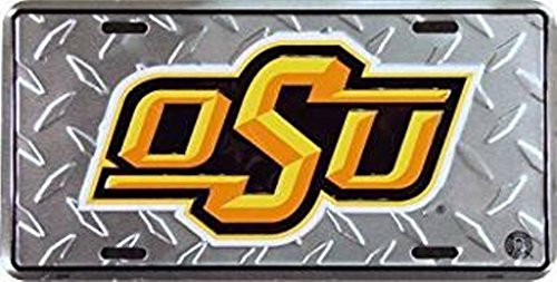 Poster Revolution OSU Oklahoma State Cowboys Diamond Cut Aluminum Auto License Plate Car Tag Metal