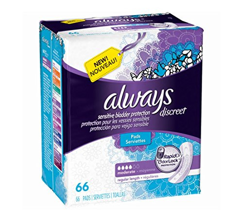 Always Discreet Incontinence Pads Moderate Regular Length 66 Count Always Discreet Incontinence Pads Moderate Regular Length 66 Count