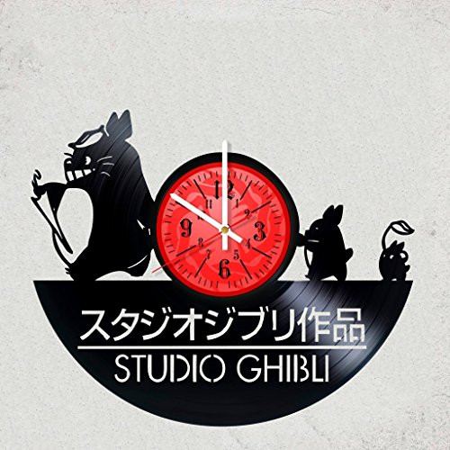 Ghibli Studio Vinyl Record Wall Clock - Good Gift for Fan Animation Films - Japanese Anime Best Ghibli Studio - Merchandise Gifts for Children Bedroom
