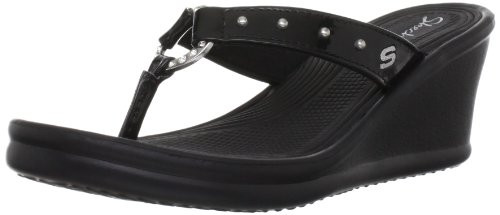 Skechers Cali Womens Kitty Wedge Sandal Black 11 M US