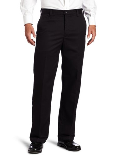 IZOD Mens American Chino Flat Front Straight Fit Pant  Black  31W x 30L