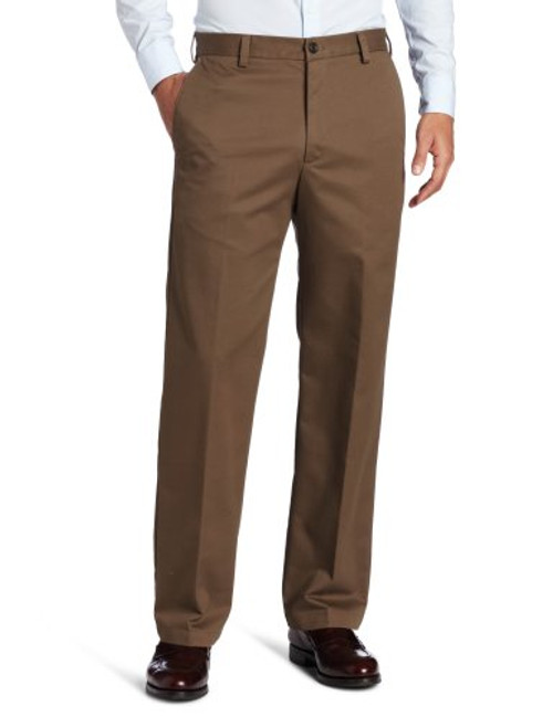 IZOD Mens American Chino Flat Front Straight Fit Pant  Decaf Coffee  31W x 32L