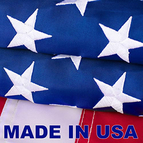 VIPPER American Flag 3x5 FT Outdoor - Made in USA Heavy Duty Nylon Us Flags with Embroidered Stars  Sewn Stripes and Brass Grommets