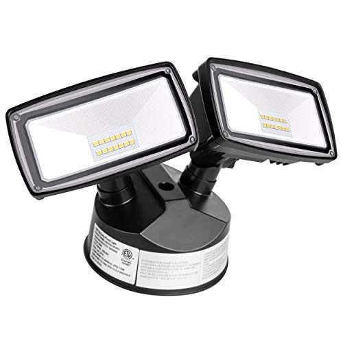 Amico LED Security Lights Outdoor  20W  5000K  2200LM  IP65 Waterproof  ETL Certificated  Adjustable Flood Light for Exterior Use