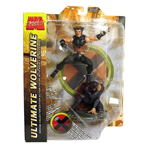 Prannoi Marvel Select Special Collector Edition 6 Inch Tall Action Figure with Highly Detailed Base - Variant Unmasked Ultimate Wolverine with Defeate