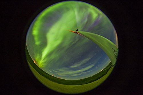 Posterazzi An aurora display taken from Wintering Hills Wind Farm Alberta Canada Poster Print  -17 x 11-