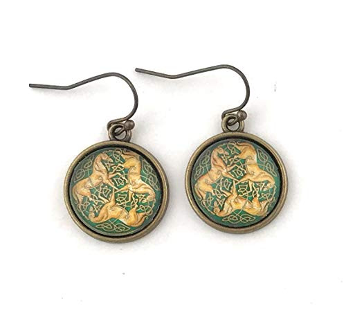 Celtic Horse Earrings - Three Horses with Celtic Knot - Handmade Celtic Horse Earrings - Three Horses with Celtic Knot - Handmade