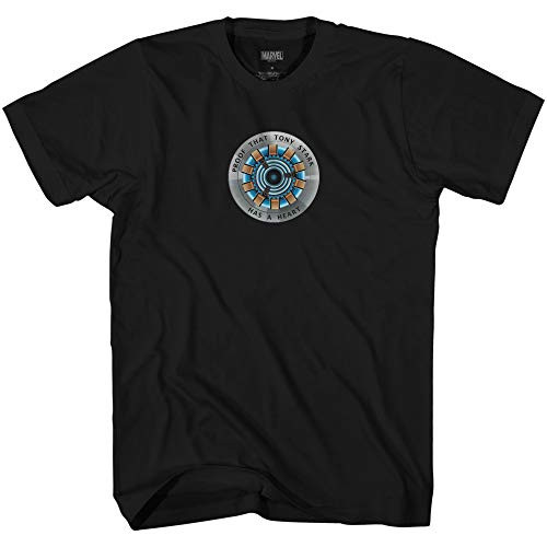 Marvel Iron Man Arc Reactor Proof Tony Has a Heart Avengers T-Shirt-Black X-Large-