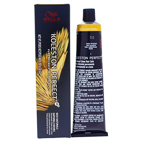 Wella Koleston Perfect Permanent Creme Hair Color - 7 3 Medium Blonde-gold By for Unisex - 2 Ounce Hair Color  2 Ounce Wella Koleston Perfect Permanent Creme Hair Color - 7 3 Medium Blonde-gold By for Unisex - 2 Ounce Hair Color  2 Ounce