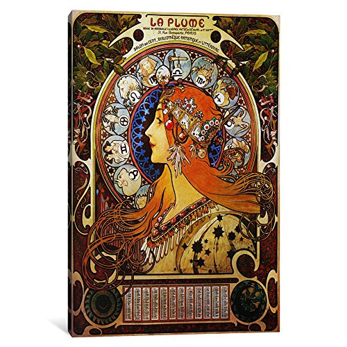 iCanvasART 1-Piece Zodiac '1896' Canvas Print by Alphonse Mucha, 0.75 by 12 by 18-Inch