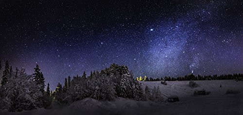 Posterazzi PPI155015L Milky Way Galaxy with Aurora Borealis or Northern Lights. Frozen Landscape Cold temperatures as Low as-47 Celsius Lapland Sweden Poster Print, 36 x 12 Varies Posterazzi PPI155015L Milky Way Galaxy with Aurora Borealis or Northern Lights. Frozen Landscape Cold temperatures as Low as-47 Celsius Lapland Sweden Poster Print, 36 x 12 Varies