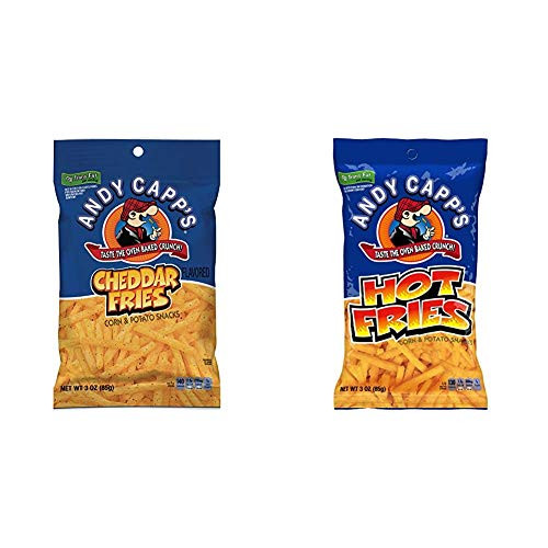 Andy Capps Cheddar Flavored Fries  3 oz  12 Pack and Hot Fries  3 oz  7 Pack