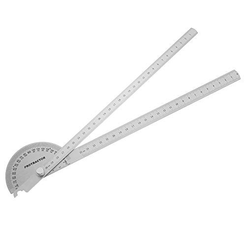 Weirui Angle Protractor Angle Finder Stainless Steel Both Arms Protractor Scale Angle Finder Ruler 0-180 Degrees Angle