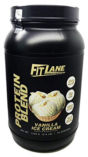 Anytime Protein Powder for Men and Women- Best Tasting Low Carb Whey-Casein Protein Shake- Protein Blend by Fit Lane Nutrition 3 lbs Vanilla Flavor
