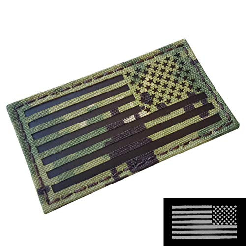 AOR2 IR USA American Reversed Flag 2x3-5 NWU Type III Navy Seals DEVGRU Stars and Stripes Morale Touch Fastener Patch