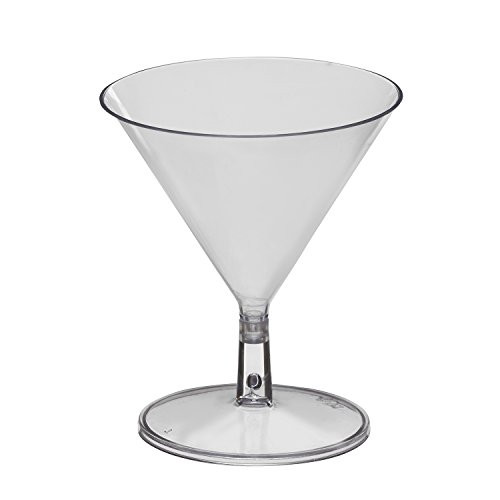 Party Essentials Miniware Hard Plastic 2 Oz- Martini Mini Glasses  Mini Martini Glasses  Pack of 12