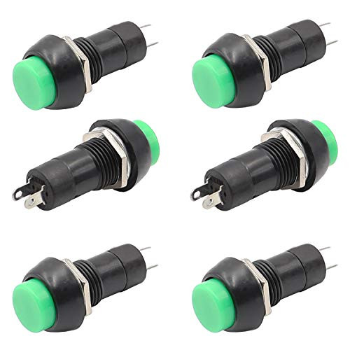 TWTADE 6PCS 12mm Mini Latching Push Button Switch -ON-Off- AC 250V 3A SPST 2 Pin PBS-11A-G
