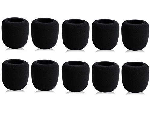 NiceTQ 10pcs Black Foam Microphone Windscreens for Shure SM57  SM58  Beta58 Micphone