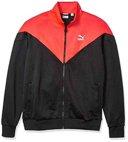 PUMA Mens Iconic MCS Track Jacket  Black-Lava Blast  M