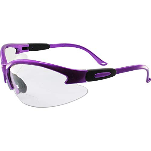 Birdz Eyewear Flamingo Womens Safety Glasses Readers Purple Frame Clear 2-5 Magnification