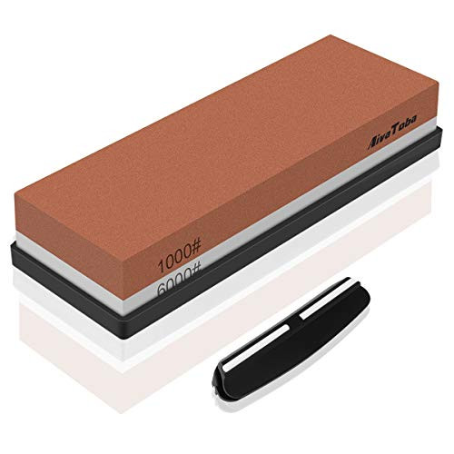 AivaToba Knife Sharpening Stone Set  Premium Whetstone Sharpener Set 1000-6000 Grit- Waterstone Knife Sharpeners Tool with Angle Guide